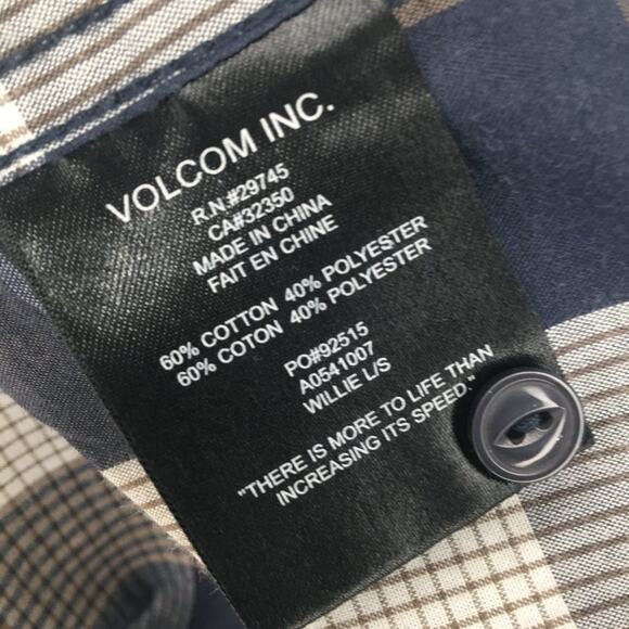 Volcom Men's Workwear Long Sleeve Plaid Shirt with Snap-Buttons Size L - Picture 15 of 16